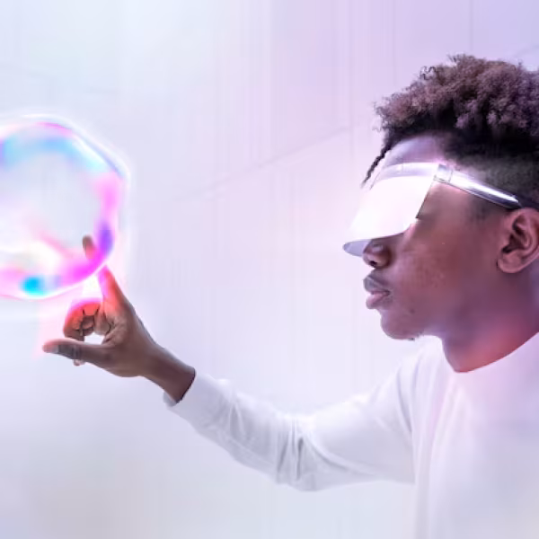virtual-assistant-technology-circle-with-black-man-using-transparent-screen-digital-remix_53876-124686